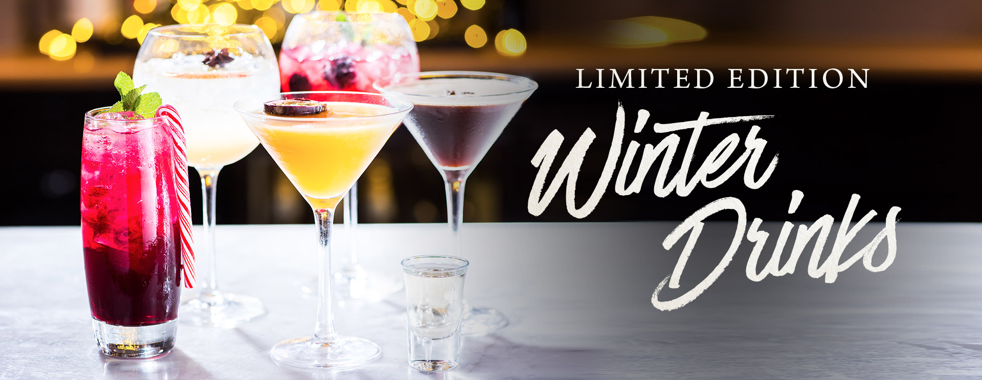 Winter cocktails and long drinks at The Coombe Cellars