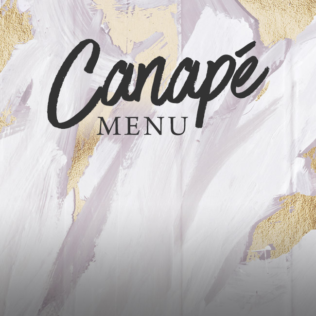 Canapé menu at The Coombe Cellars